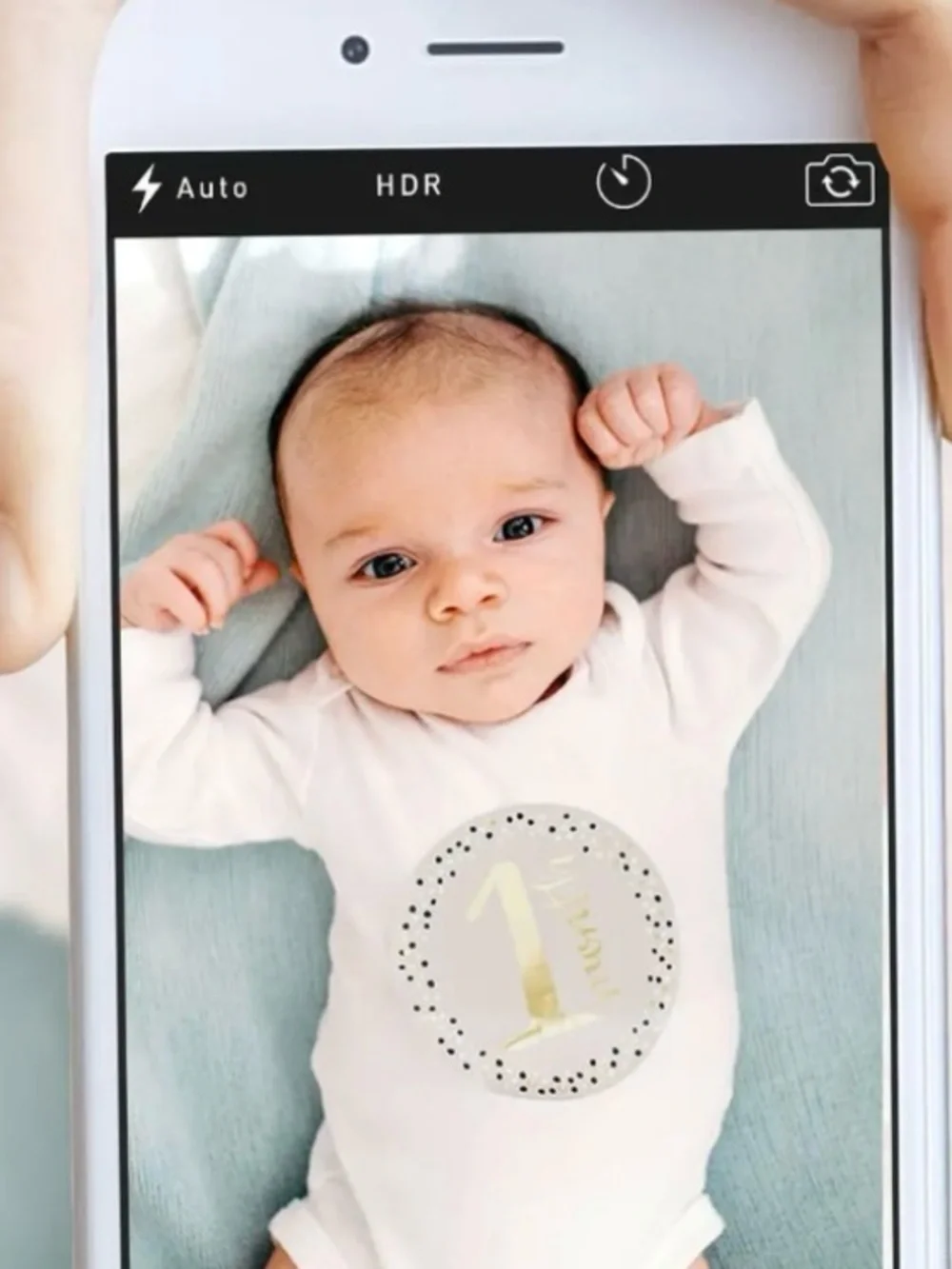 Monthly Baby Milestone Stickers  - Gold‎ & Gray